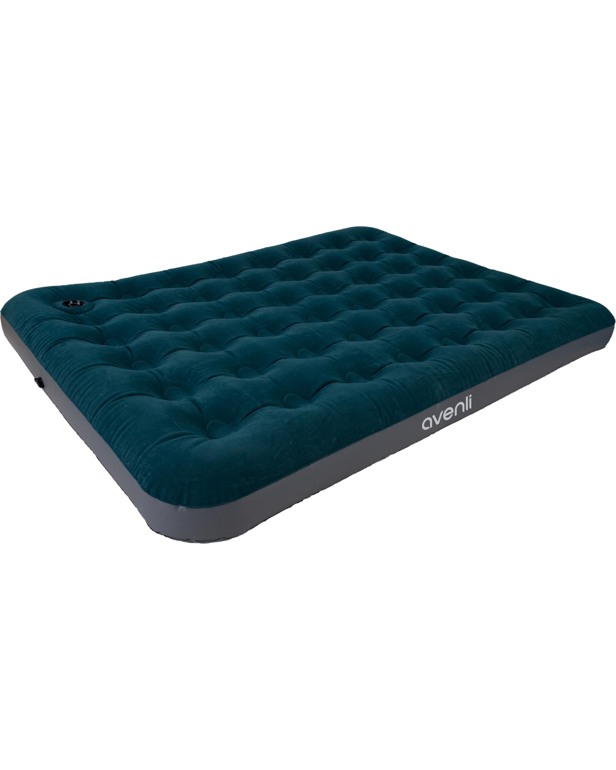 AVENLI Luftmatratze Camping Queen-Size 203x152x22 cm, Gästebett 2 Personen, integrierte Fußpumpe, CloudCoil, beflockt, bis 300 kg, grün/grau