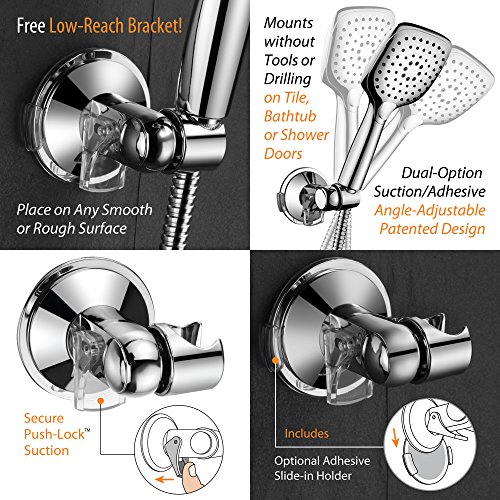 HotelSpa 10.5in Rain Shower Head/Handheld Combo. Convenient Push