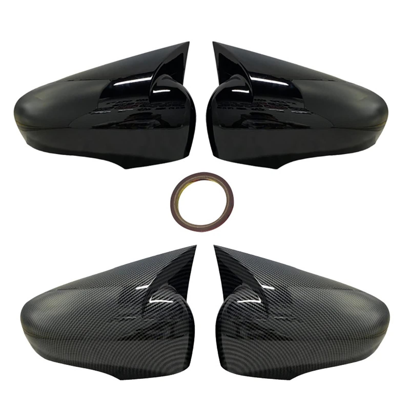 espejo retrovisor Para Renault Para Clio 4 Para MK4 Zoe Para Captur 2012-2019 Par de cubiertas espejo retrovisor lateral Cubierta(Glossy Black)