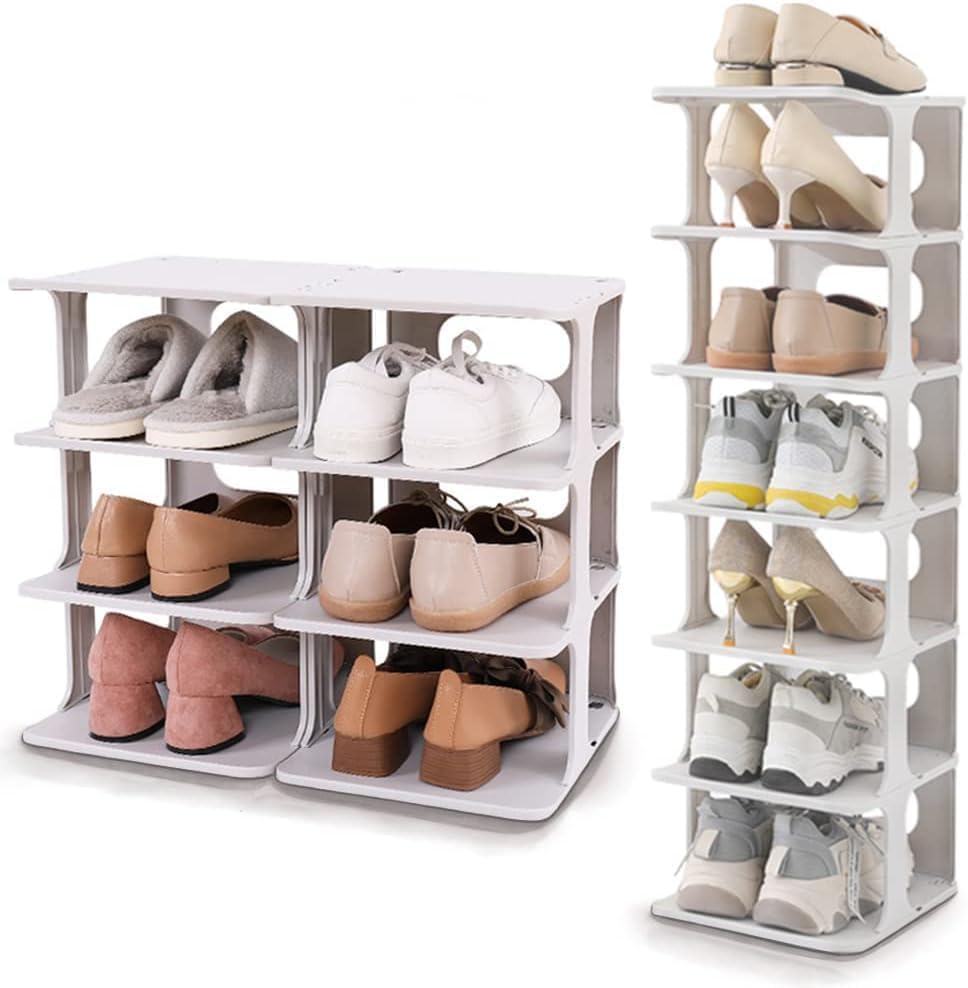 Dscabomlg Zapatero de bricolaje de 15 niveles, organizador de zapatos para armario y entrada, almacenamiento de zapatos apilable, estante de zapatos