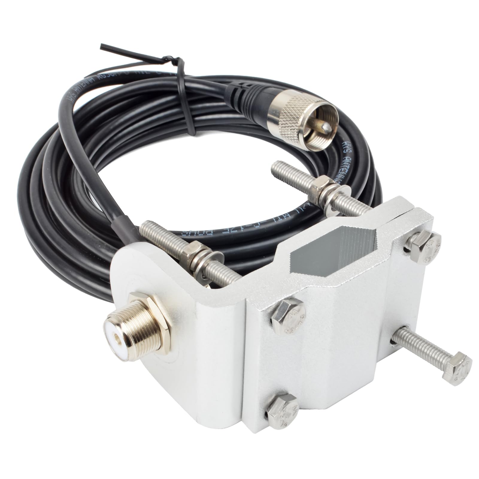 HYS Truck Antenna Mirror Mount Bracket, Heavy Duty Aluminum Single Groove Mirror Roll Bar/Mirror Mounting w/ 5/8