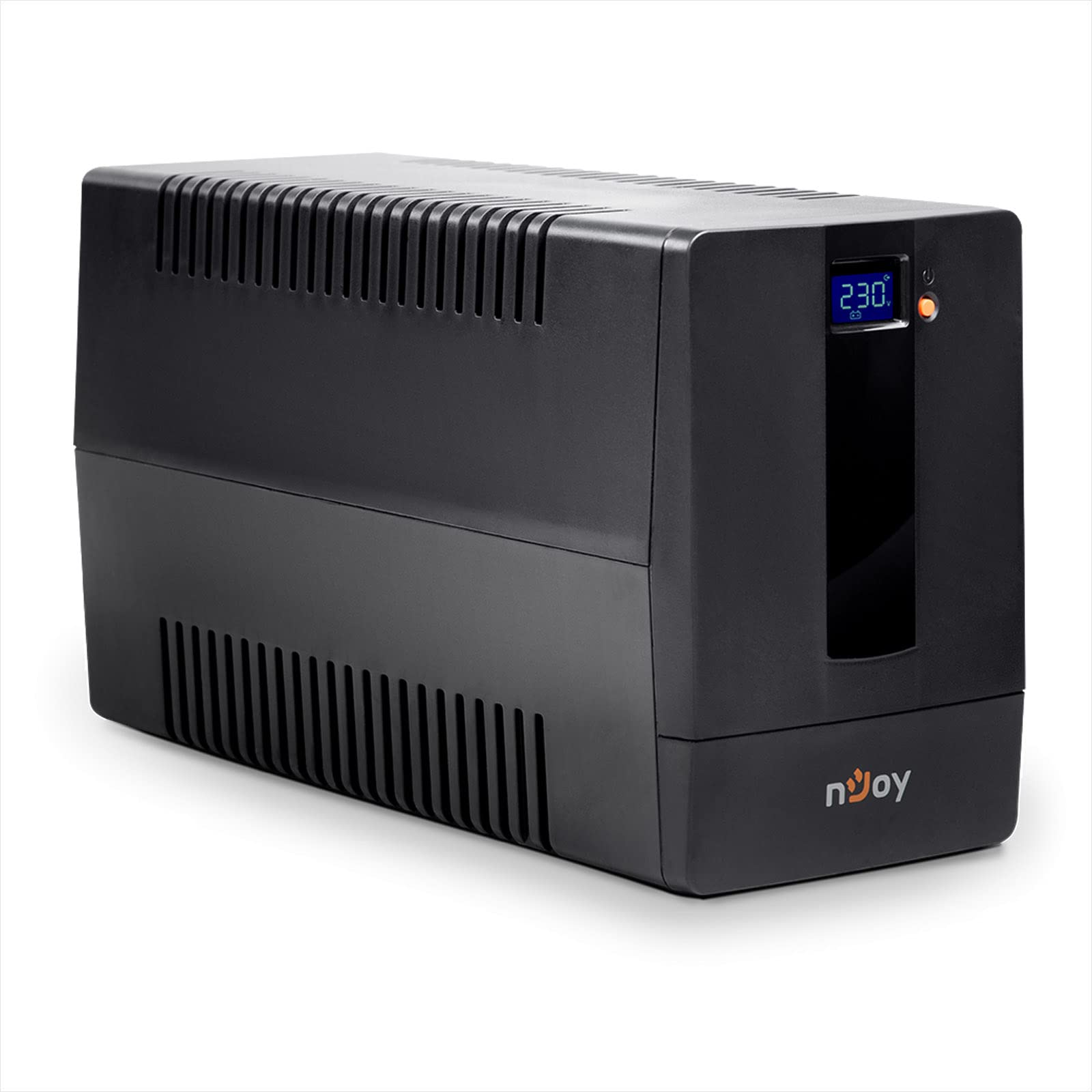 NJOY Horus Plus 1000 Gruppo di Continuità UPS 1000VA 600W | Protezione Blackout e Sbalzi di Protezione | Line Interactive | AVR | Display LCD Touch | 4 Uscite Schuko | USB | Software incluso