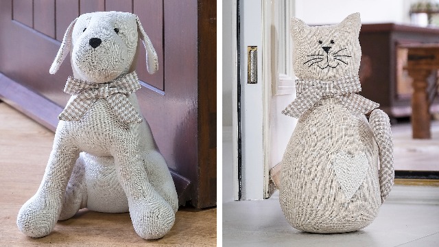 Fermaporta Antipizzico A Forma Di Gatto - Morbido E Decorativo, Per Porte Con Maniglia, Per Animali E Bambini