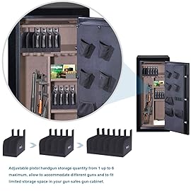 MIND&ACTION Foam Pistol Rack for Gun Safe, Gun Cabinet Accessories, Pistols Holder Storage Organizer, Revolver Firearm Handgun Rack Stand Display (2 Pack-6 Pistols Black)