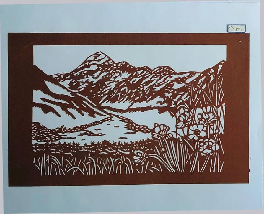 切り絵作品 歴史的風景 伊勢型に型絵彫の額にはいて居ます。 切り絵作品 歴史的風景 伊勢型に型絵彫の額には