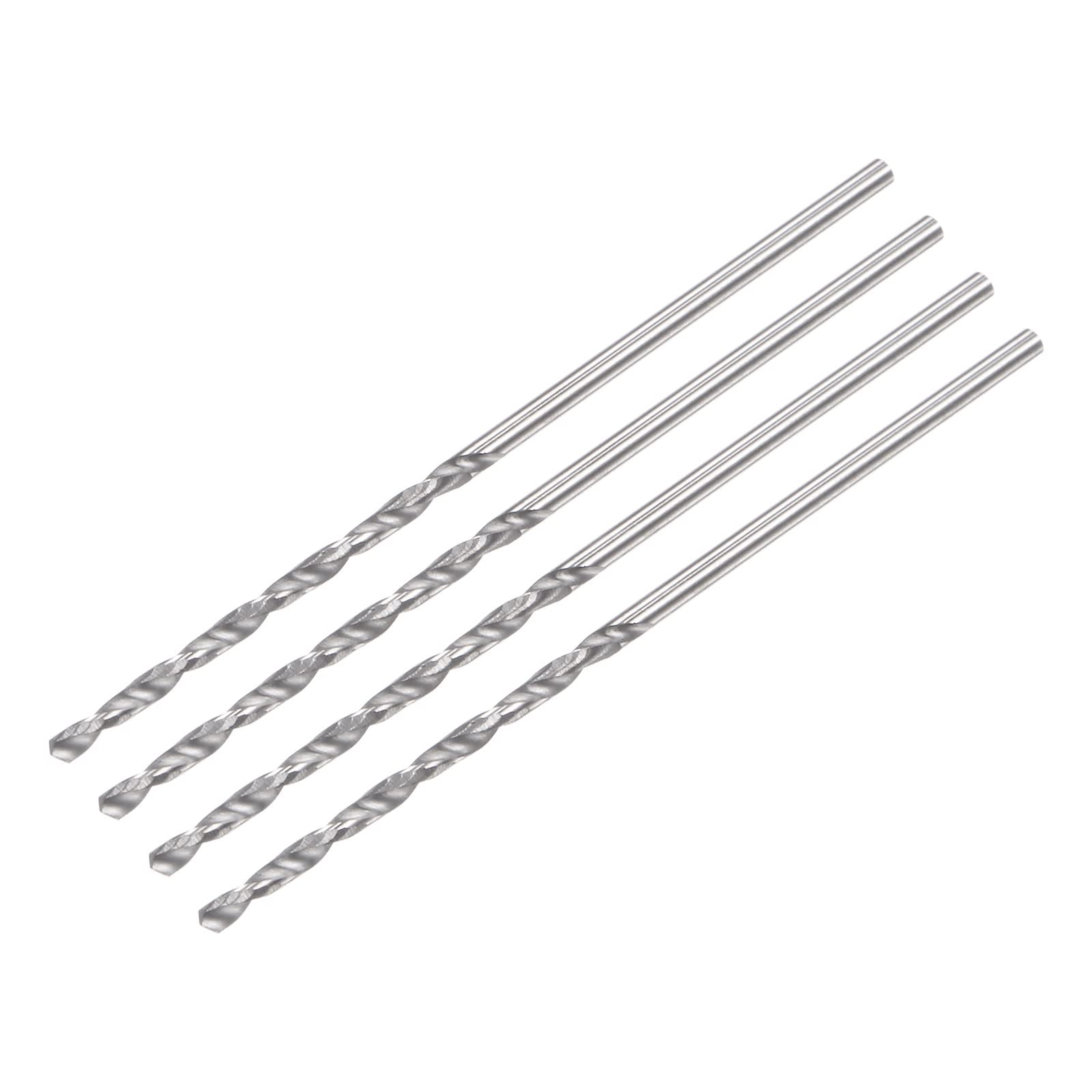 sourcing map Solid Carbide Drill Bits, 1.2mm C2/K20 Tungsten Carbide Jobber Drill Bits Straight Shank Drilling Tool for Stainless Steel Aluminum Iron Metal Plastic 4pcs