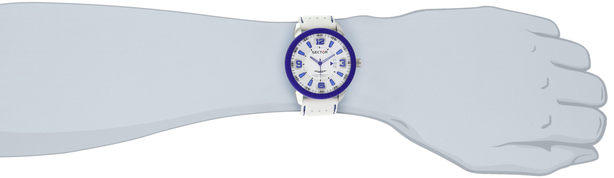 Sector Herren-Armbanduhr XL 400 Analog Leder R3251119002