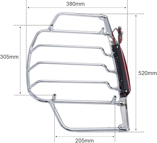 Miniatura 4 de XFMT Cromo Tour Pack maletero Portaequipajes con luz LED para Harley Air Wing Style Touring Road King Electra Street Glide 1993-2013