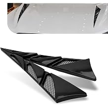 2PCS Car Hood Ventilation Cover, Airflow Side Vent Shark Fin Spoiler Decoration, Scratchproof Car Fender Vent Protection Decor, Universal Adhesive Carbon Fiber Hood Shark Spoiler Trim for Cars