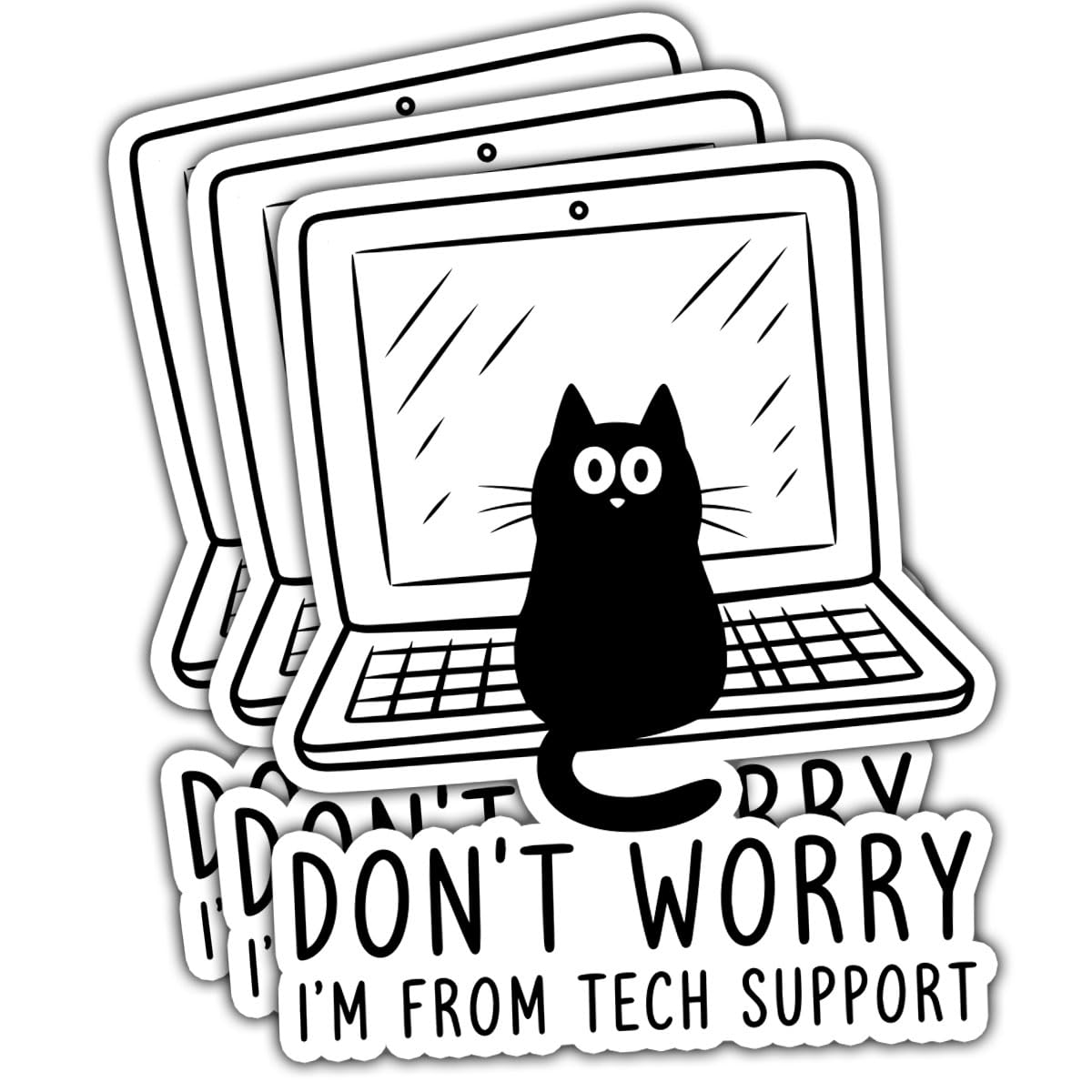 Sticker impermeable de gato para desarrolladores y codificadores con calcomanía de vinilo de 3"