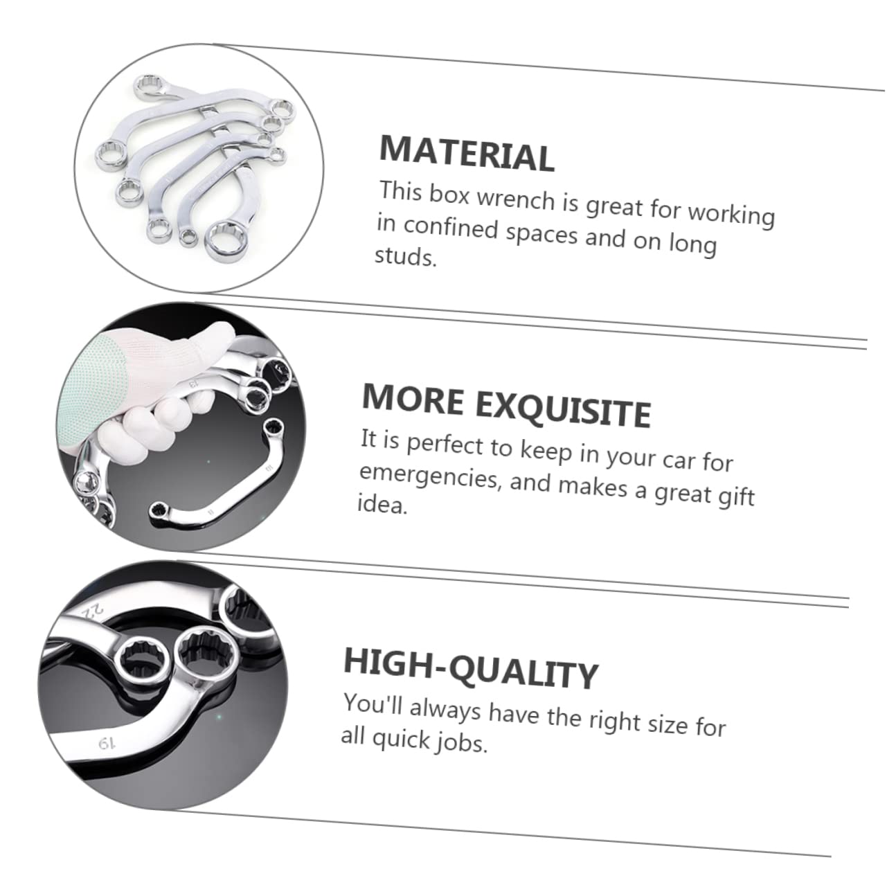 NUOBESTY Clé à Douille Multifonction en 5 Pièces Acier Chrome-Vanadium Réversible Outil de Réparation Compatible Véhicules Ensemble Complet