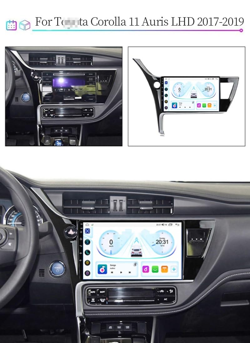 9-calowy dotykowy radio GPS dla Corolla 11 Auris LHD 2017-2019, obsługuje BT WiFi Mirror Link 4G sterowanie z kierownicy(HM611 8 Core 4G+Wifi 8+256GB)
