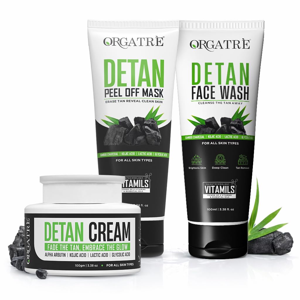 Orgatre Detan Skincare Combo – Face Wash, Detan Cream & Peel-Off Mask | Removes Tan, Brightens Skin & Deep Cleansing | All Skin Types-image-16