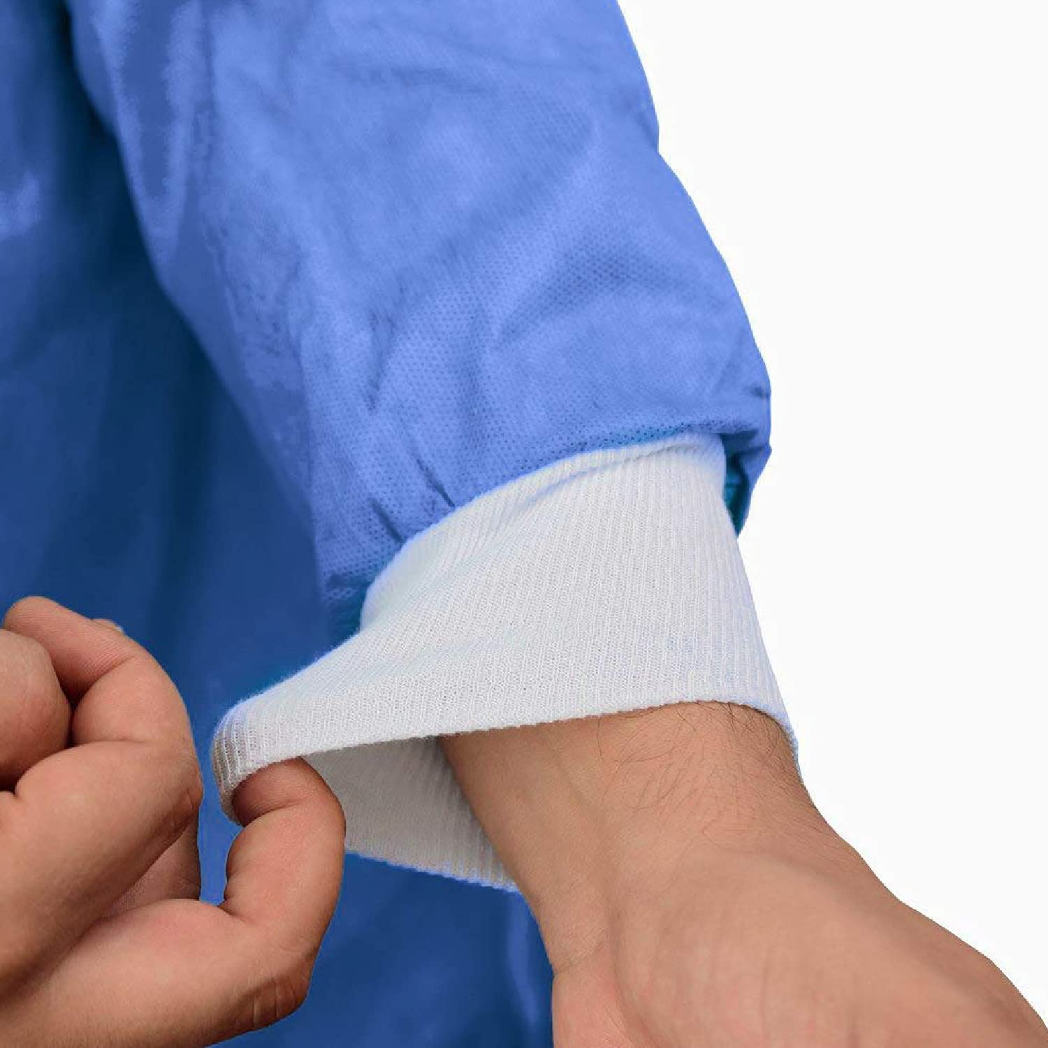 Camice Monouso Sterile x10pz - Camici Medici Usa e Getta con Polsini in Cotone, Traspiranti e Resistenti