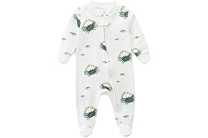Baby Crab Costume Unisex Baby Boy and Girl Zipper Footie One-piece Infant Romper Jumpsuit Pajamas