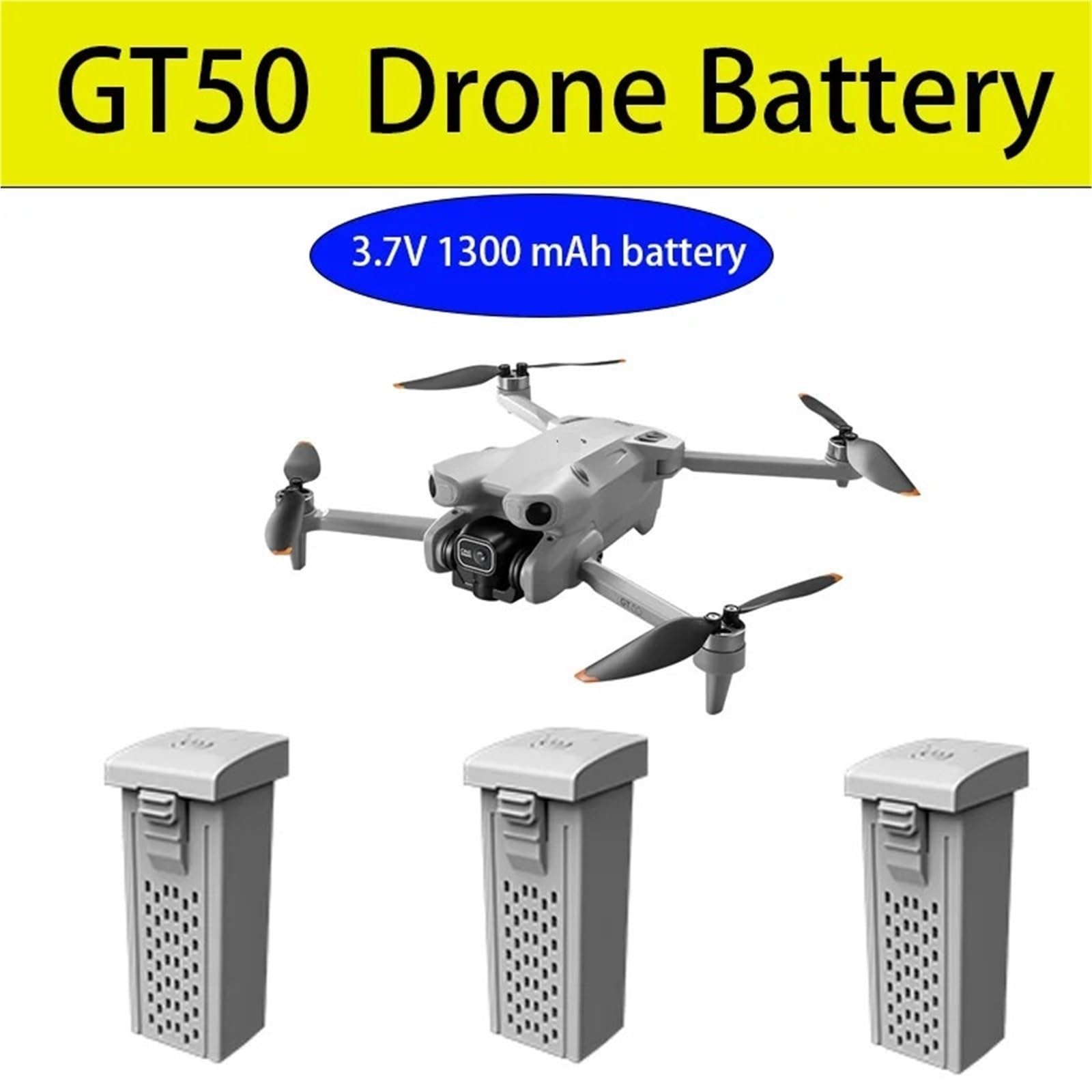 Batterie originale de Drone GT50 PRO 3.7V 1300MAh for pièces d'accessoires de remplacement de quadrirotor GT50 Dron RC(3PCS Battery)