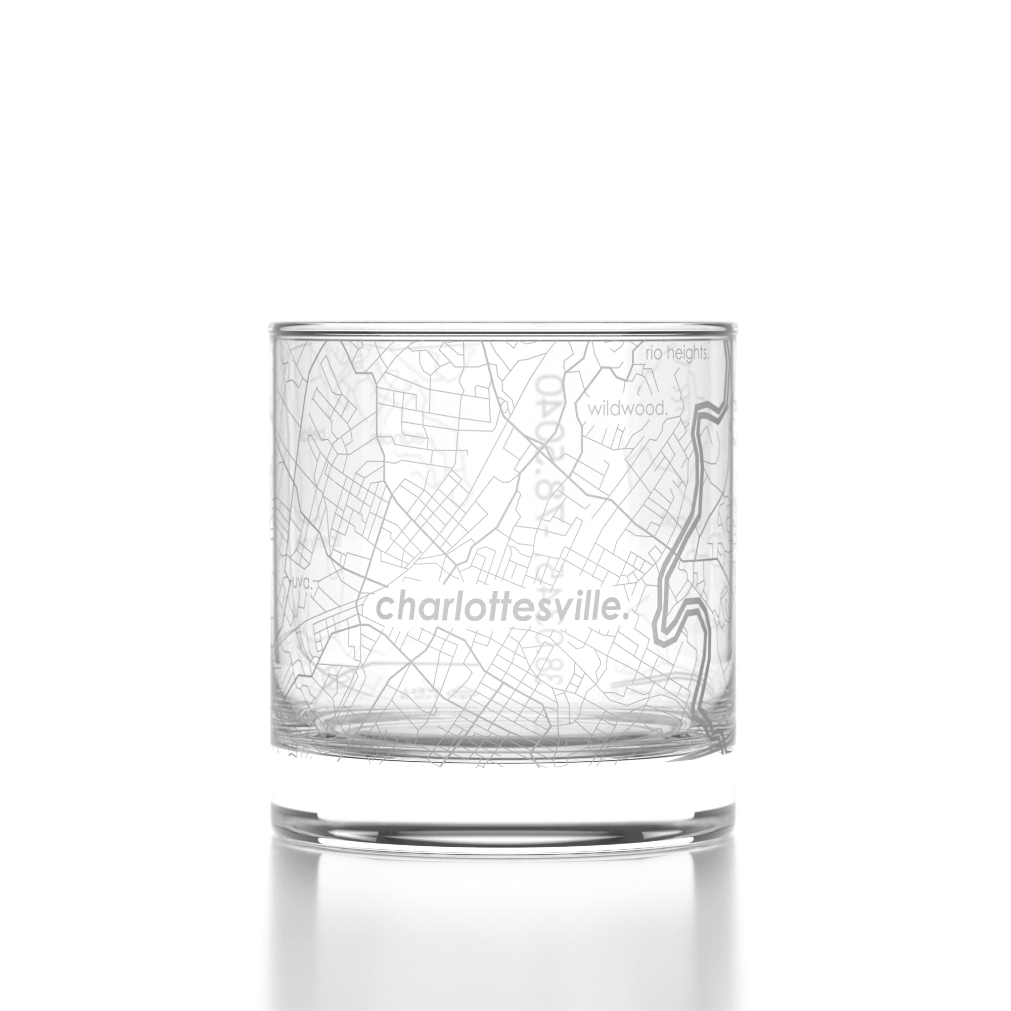 Well ToldEngraved Charlottesville Virginia Map Rocks Glass, Old Fashioned Whiskey Glass (11 oz, Clear) Etched Whiskey Glass, Gifts For Whiskey Lovers