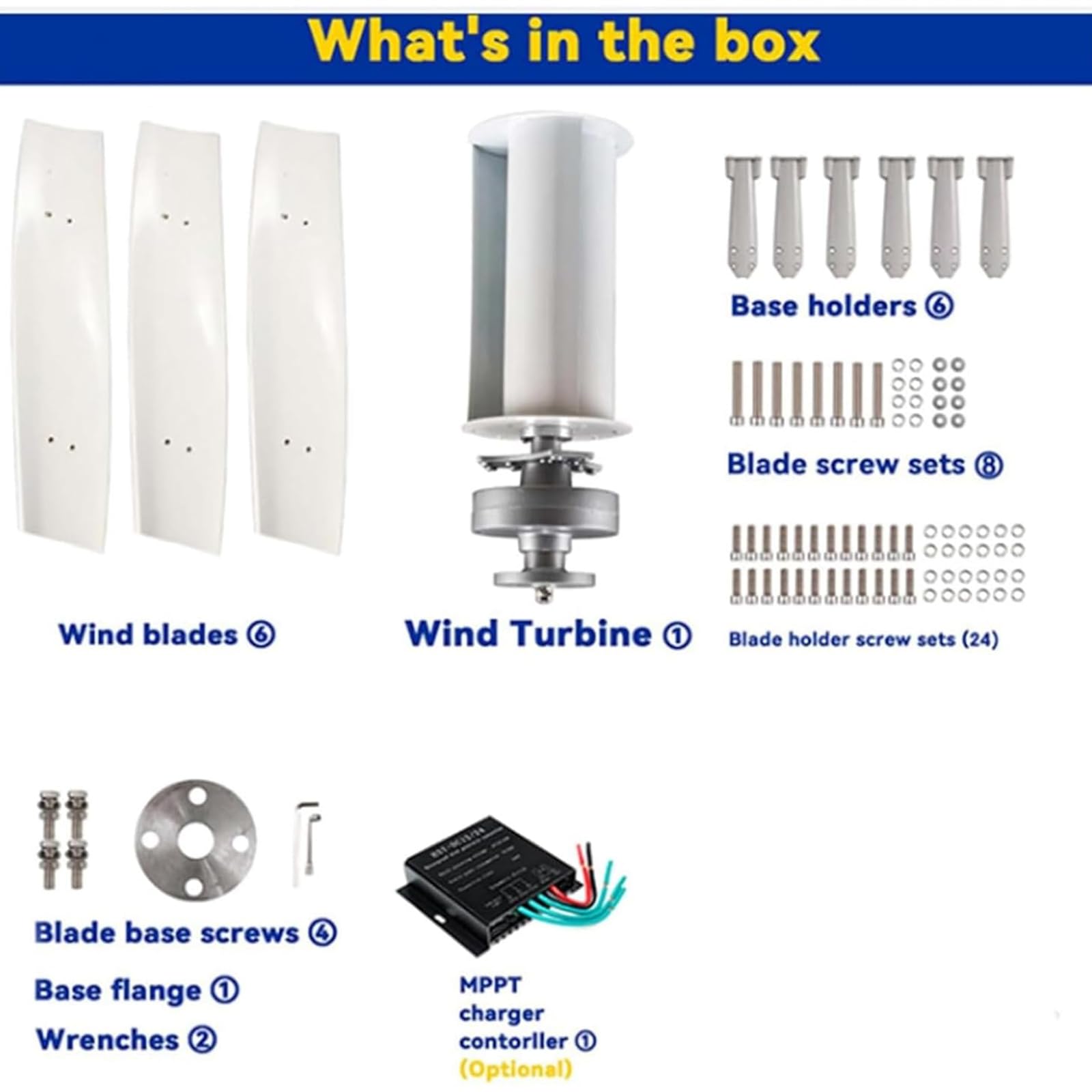 10000W Kein Lärm Vertikale Windkraftanlage, 12V 24V 48V Off-Grid Power 3 Blade Windgeneratoren Für Den Zuhausgebrauch Mit MPPT Controller Für Zuhause, Camping & Straßenbeleuchtung