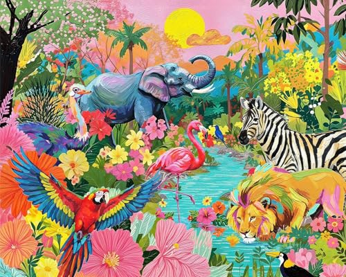 Rompecabezas Springbok Tropical Jungle 1000 Piezas para Adultos – Póster Incluido - Naturaleza Exótica y Vibrante – Piezas Únicas – Hecho en USA miniatura 1