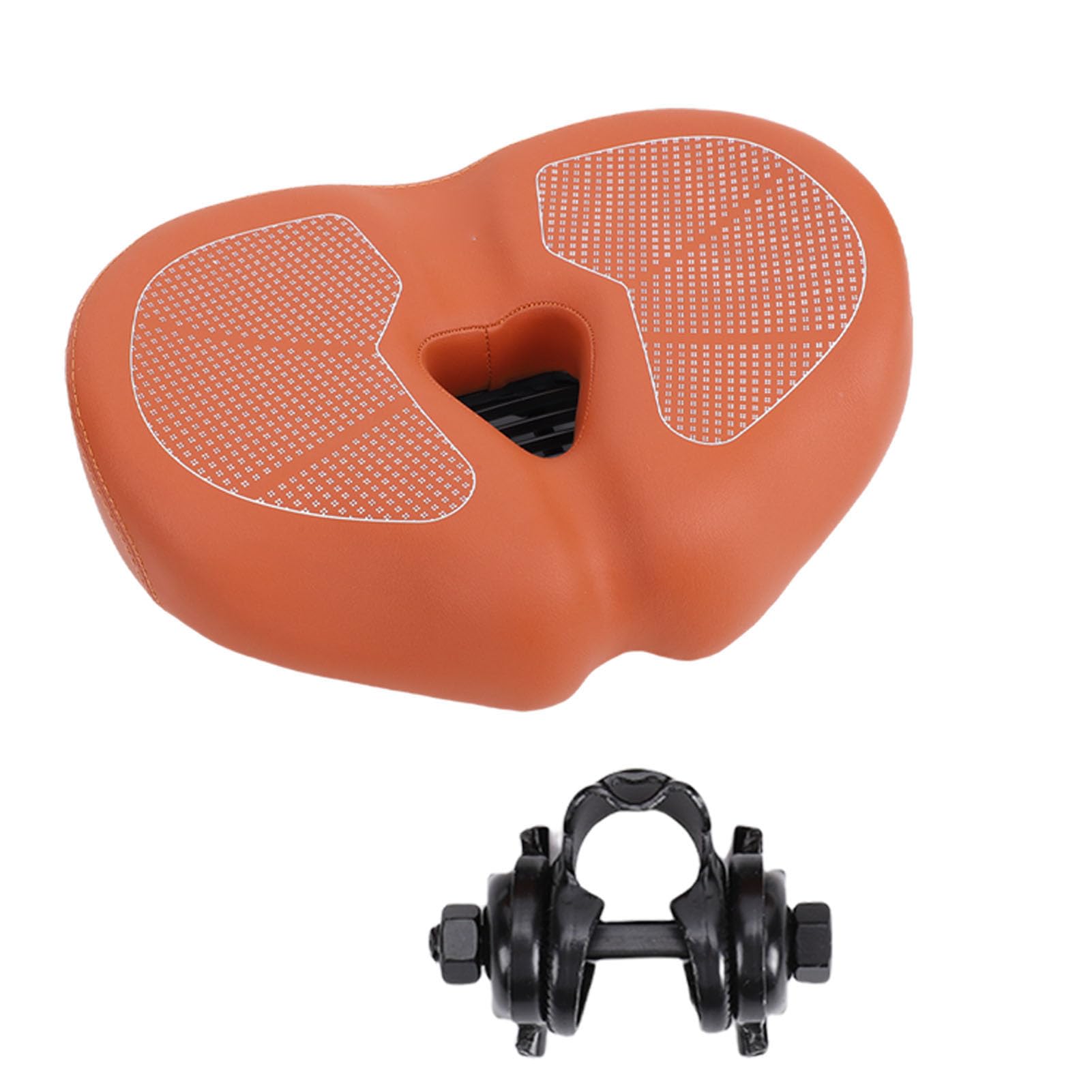 Fabater Noseless Oversized Bike Seat, Water Proof Comfort Memory Foam Bike Saddle, Extra Wide Seat Cushion for Men & Women, Replacement for Electric Bikes, Exercise, Cruiser Bikes (Brown)