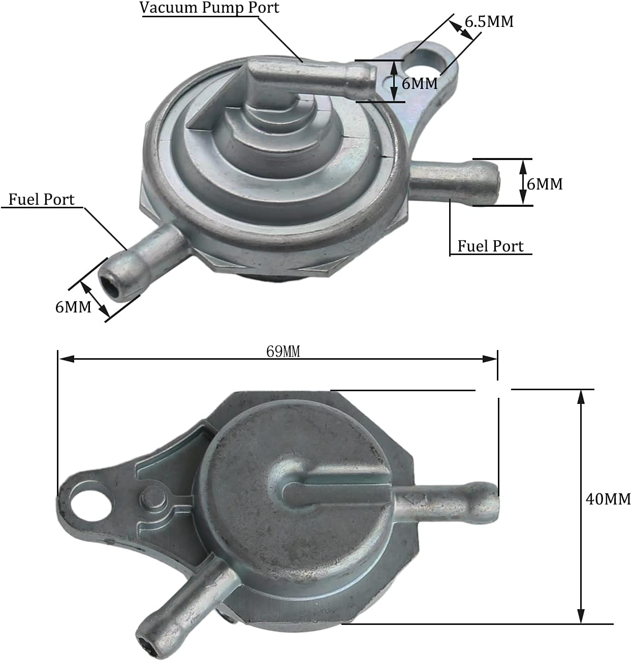 Vacuum Gas Fuel Tank Pump Petcock Valve Pet Cock For 50cc 125cc 150cc Moped Scooter ATV