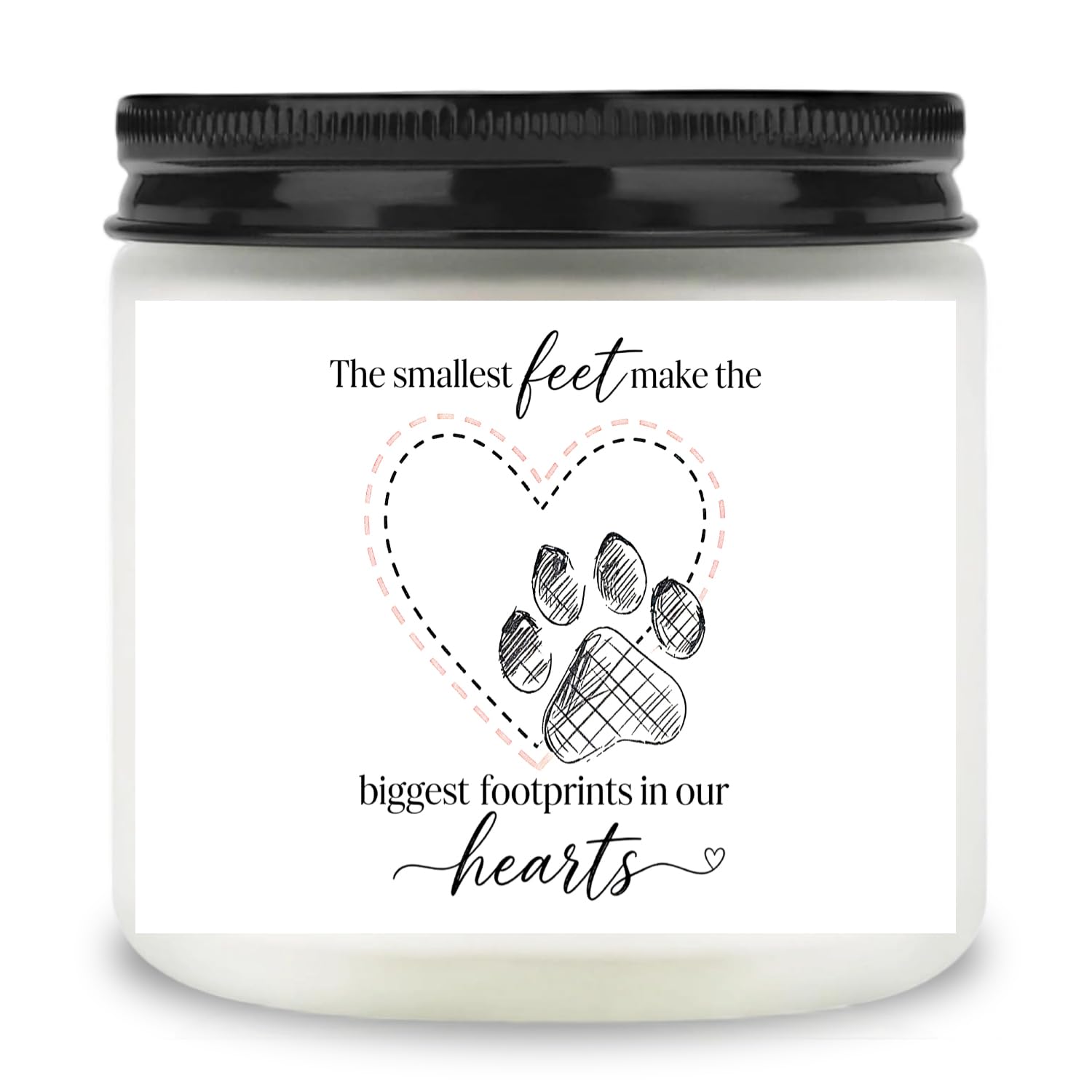 Dog Memorial Gifts, Paw Print Pet Memorial Candle, Pet Loss Sympathy Gifts, Remembrance Present for Dog Cat Lovers, Condolence Bereavement Gift, Lavender Scented Soy Candle, 3.5oz