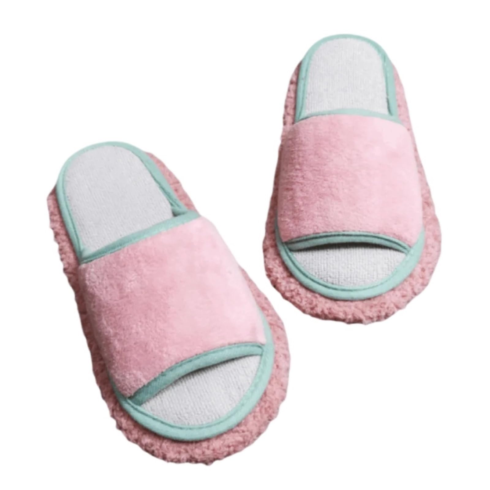 SFQEVHRZ Mop Slippers， Detachable Washable Creative Floor Mopping Open Toed Lazy House(Roze,38 39)