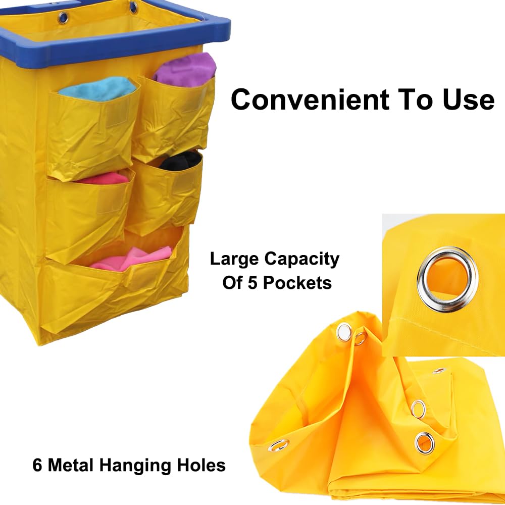 Borsa di ricambio per carrello di pulizie, grande capacità, per pulizia e pulizia delle pulizie, borsa per la pulizia del carrello e carrello per la pulizia