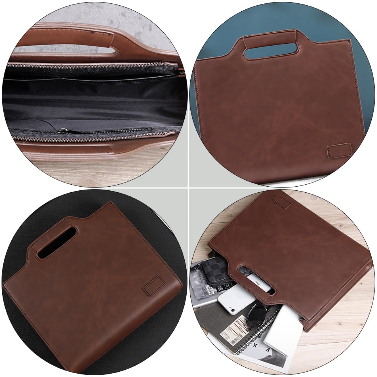 Borsa Portadocumenti da Lavoro in Pu, Valigetta da Uomo Grande Capacità Tracolla, Borsa Portaoggetti per Viaggi D’affari e Attività All’aperto