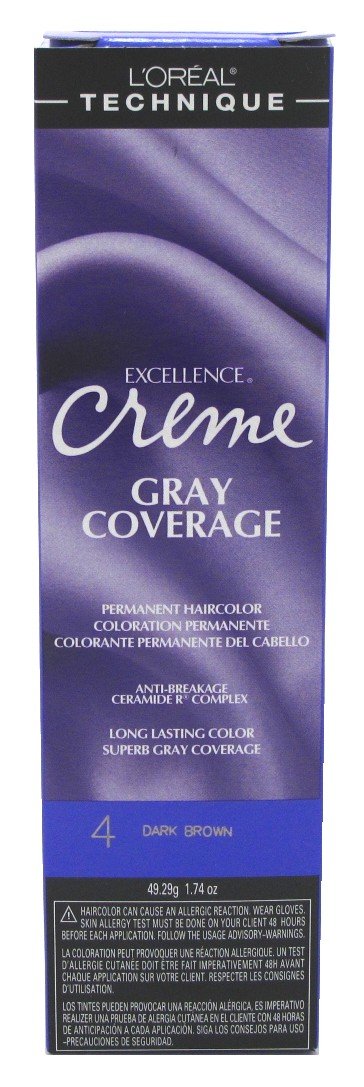L'Oréal Technique Excellence Crème Permanent Hair Color - Long-Lasting Hair Dye, Rich Formula With No-Drip Application, Superb Gray Coverage