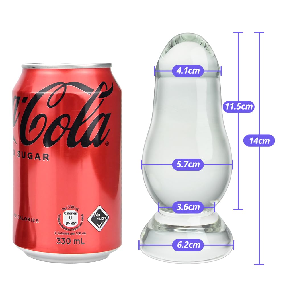 SXOVO Plug Anale in Vetro Dildo Anale di Cristallo Plug Anali Grande e Spesso per Massaggio Prostatico Dilatatore Anale Masturbatore Toys Sessuali Sex Toy per Donna Uomo Coppie (M)