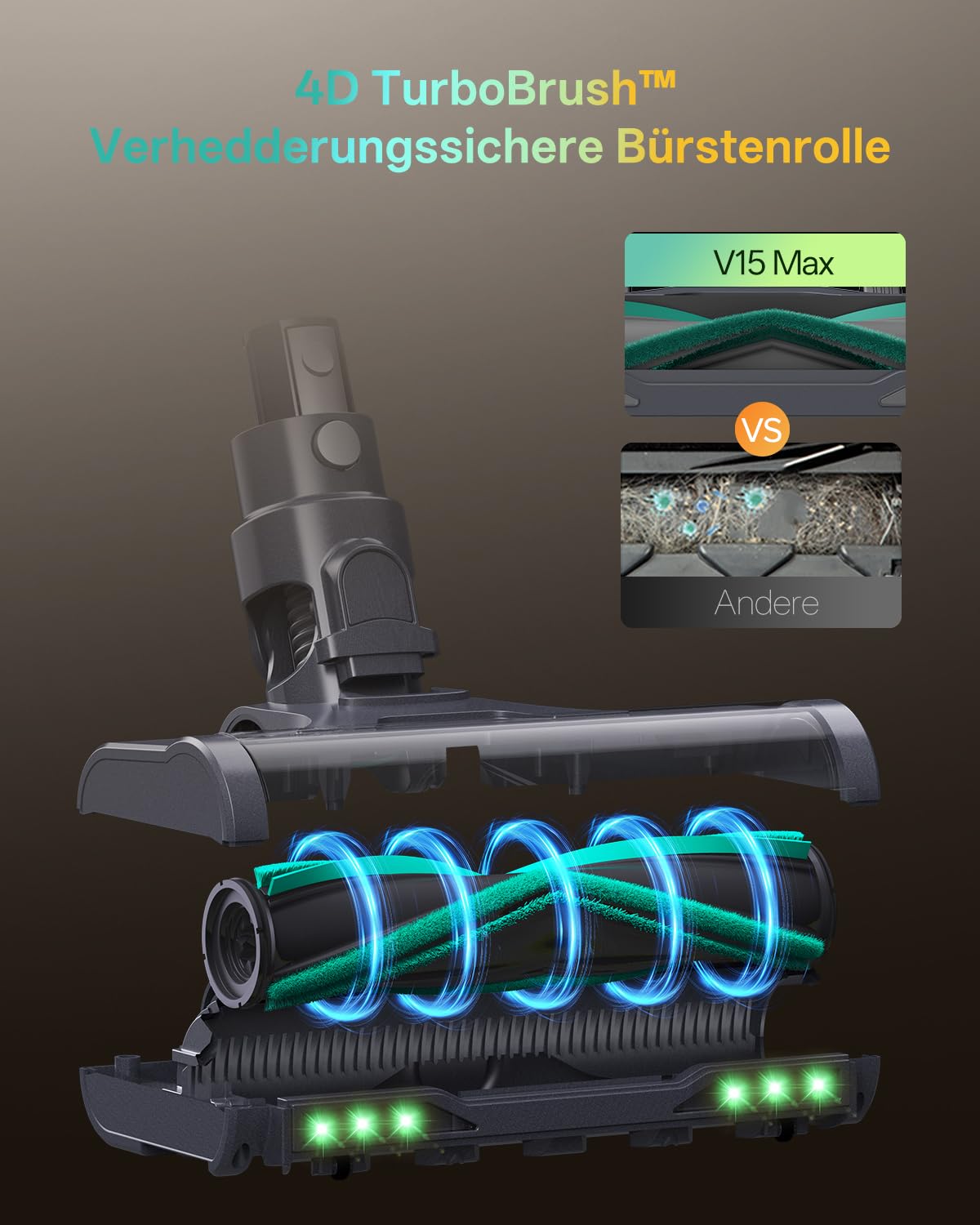 Vexilar V15Max Staubsauger mit Wischfunktion, 55KPa/ 600W/60Min Akku Staubsauger, Kabellos, Knickrohr, Green LED, 1,5L-Behlter, Wandladestation, Anti-Tangle, Selbststehend für Hartböden Teppiche