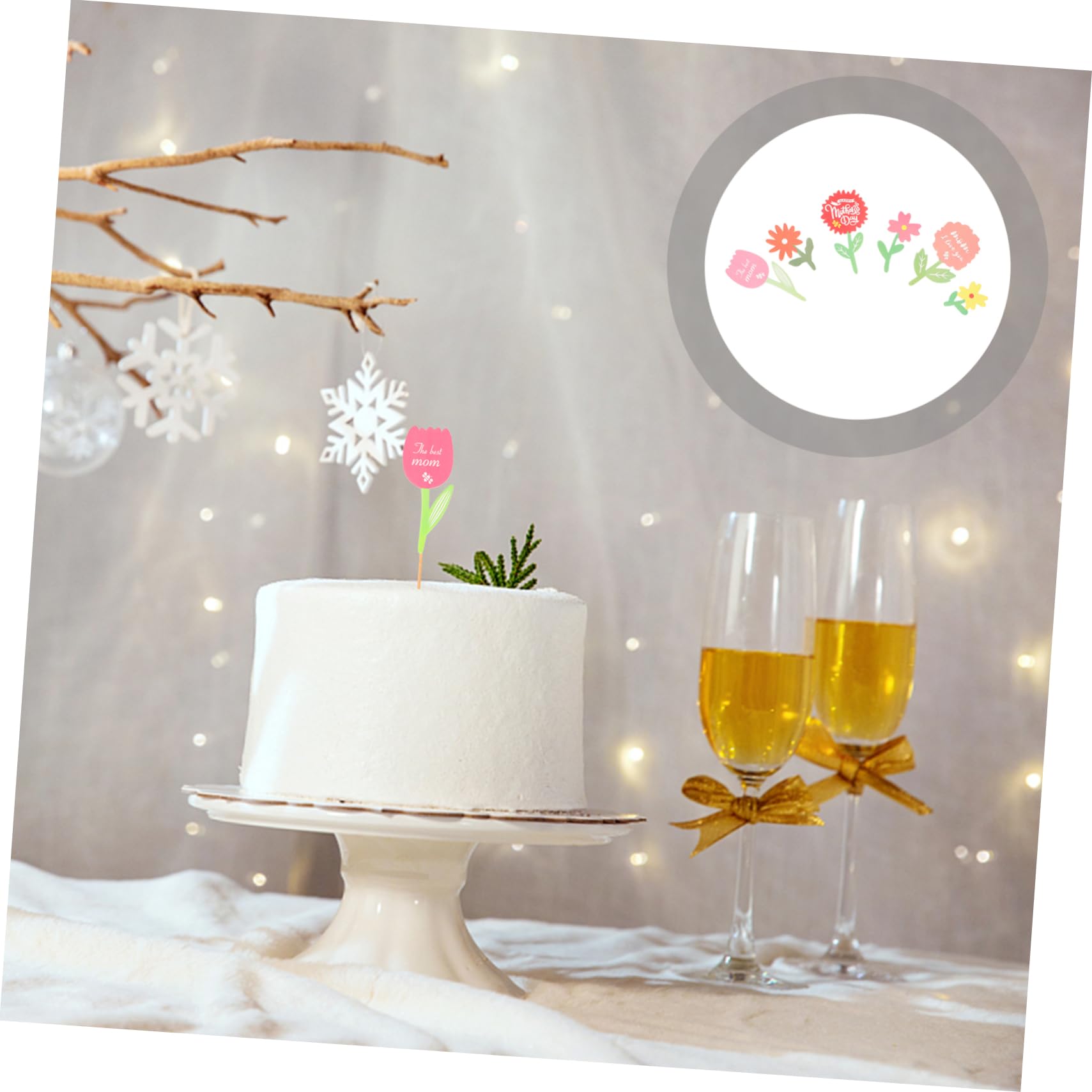 Ciieeo 3 Sätze Teiliges Kuchendekorationsset Für Muttertag Hochwertige Cupcake Topper Mit Blumenmotiven Für Backen Und Feiern Unvergessliche Schaffen 60 Stück * 3