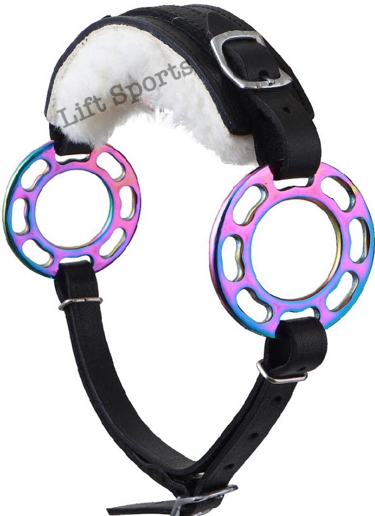 Lift Sports Black/Brown Rainbow Multi Color Hackamore Bitless Horse Bit English Western Adjustable Padded Fur Original Leather Bridle Equestrian Tack (Brown)
