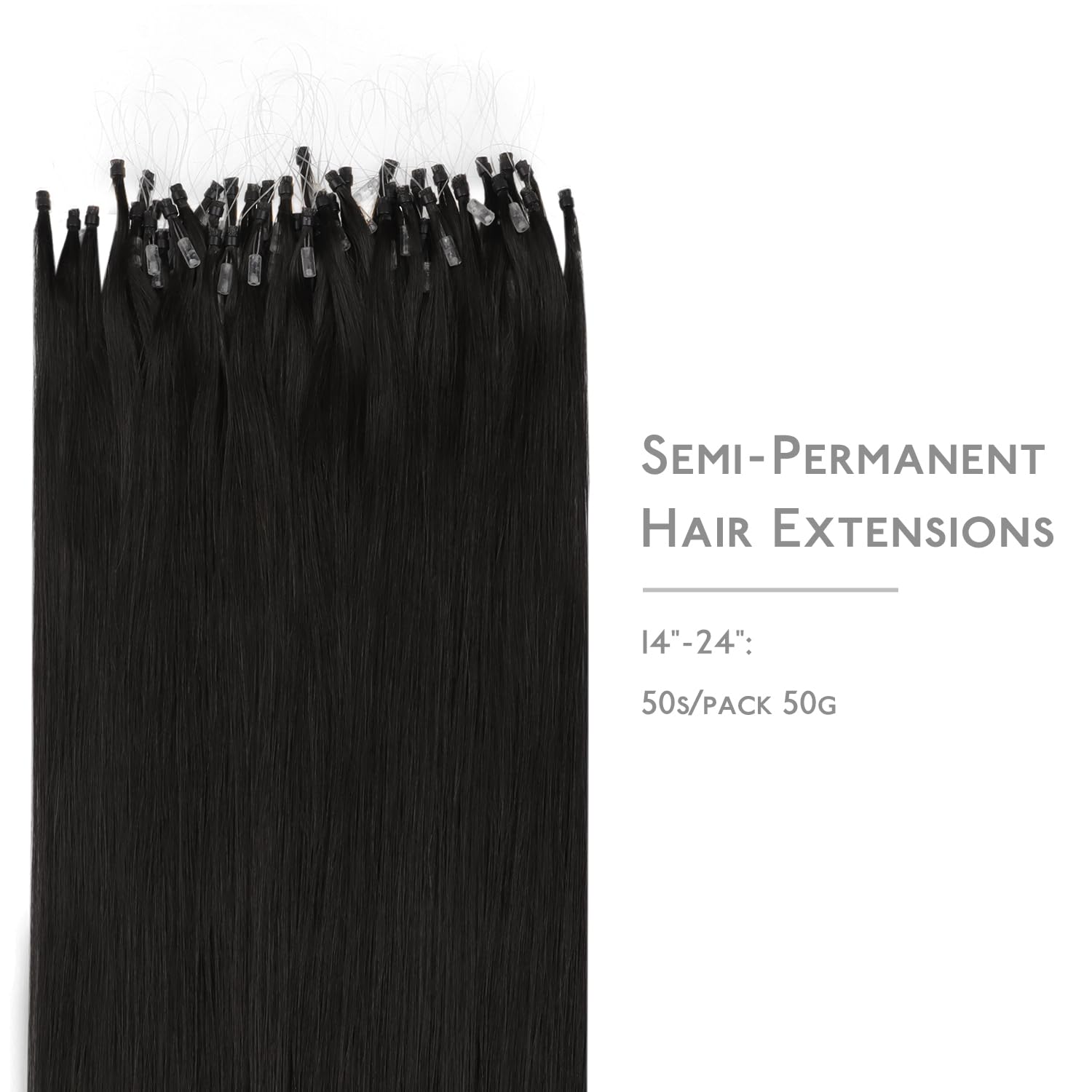 WENNALIFE Micro Rings Hair Extensions Real Human Hair - Image 2