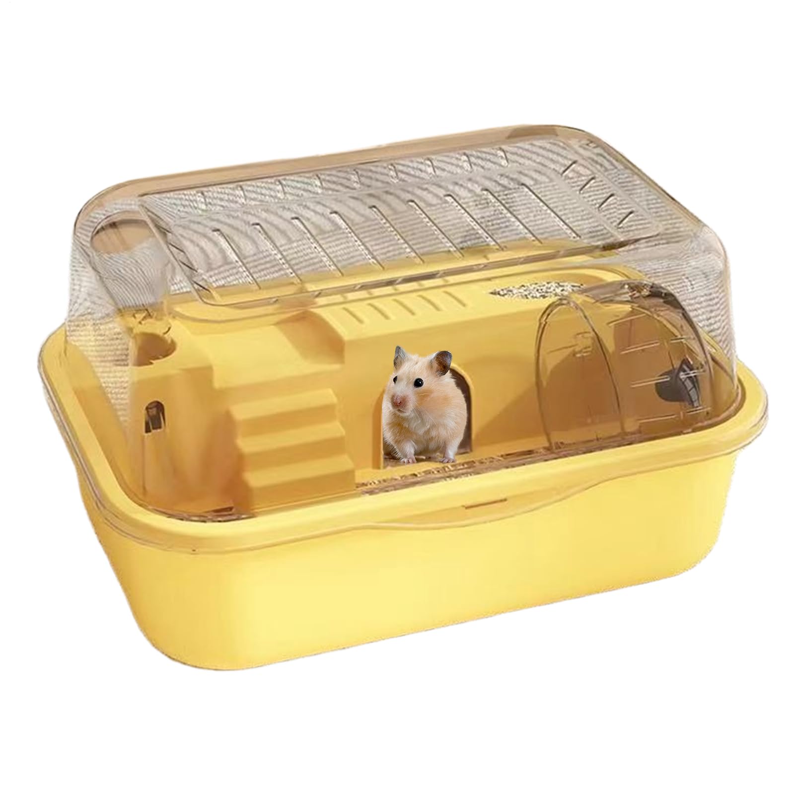 Cage pour hamster anti-évasion avec couvercle transparent sécurisé