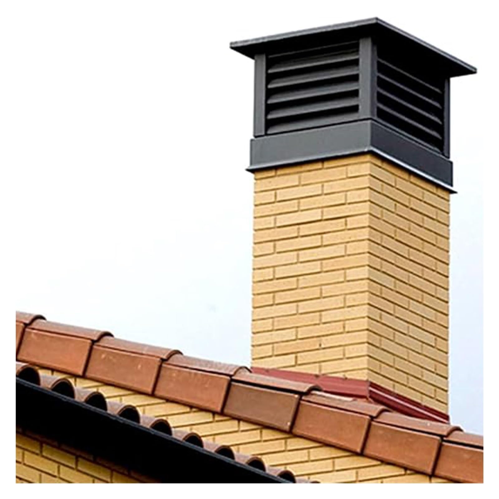 BHFLJSAQ Chimney Rain Caps,Square Aluminum Chimney Cap - Replacement Roof Vent with Rain Louver & Windproof Design, Modern Flue Cowl - Standard Size 15.75x15.75in (40x40cm)