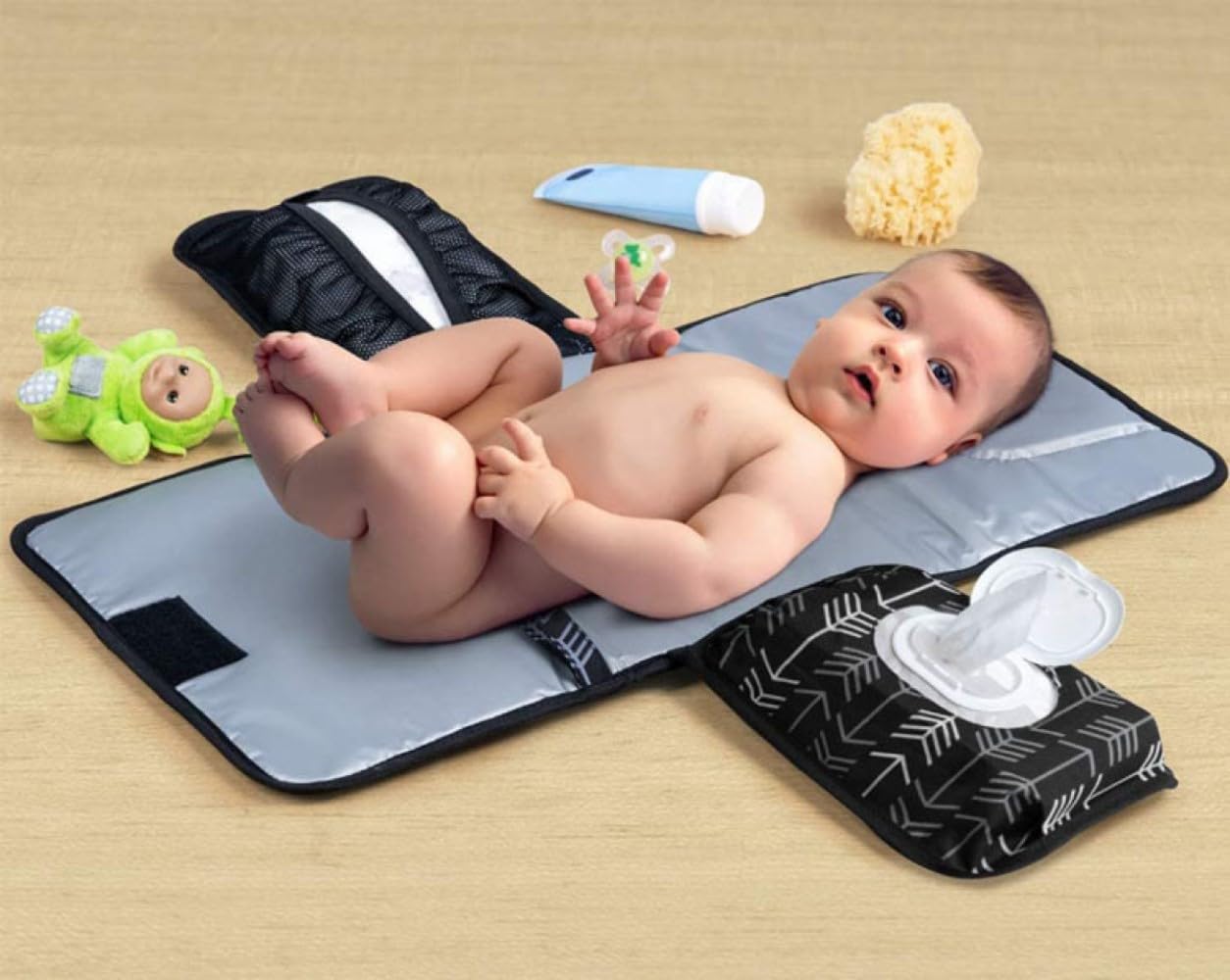 Cambiador bebe portatil impermeable - Cambiador bebe de viaje plegable acolchado que Mantiene al Bebe Cómodo y Limpio -Cambiador plegable impermeable ideal como regalo para recién nacido.