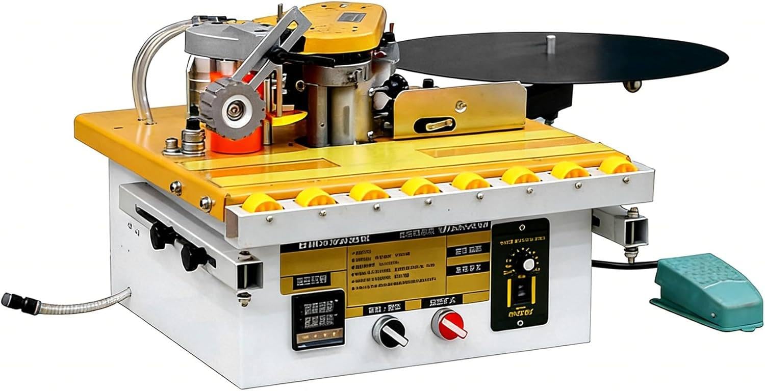 Plaqueuse Portative,Plaqueuse de Chants Automatique,Affichage Numérique,Micro-Ordinateur,Coupe Automatique,6-60mm,Bois PVC ABS,pour Atelier et Bricolage A