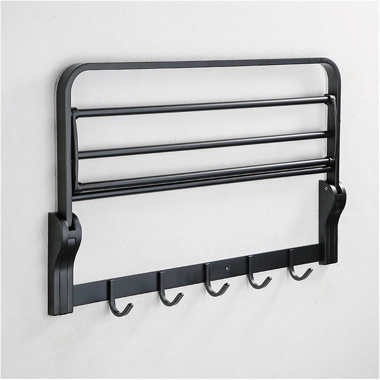 ステンレス鋼バスタオルラック折りたたみ式壁掛けダブルタオルホルダー