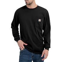 Mens Loose Fit Heavyweight Work Long Sleeve T-ShirtsRegular&Tall