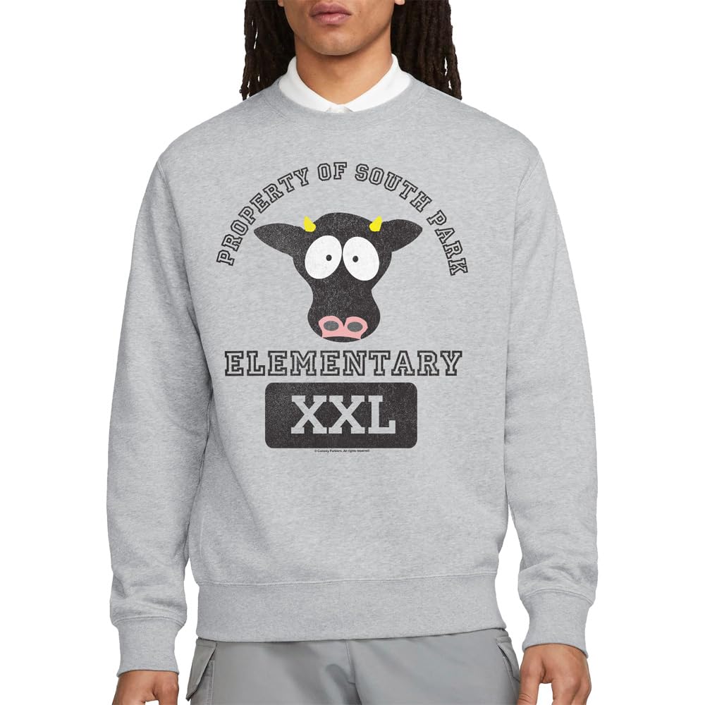 South Park Cows Crew Sweatshirt, Athletic Heather, Large