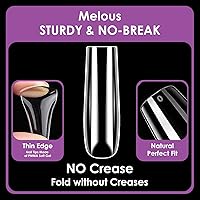 Vista 4 de Puntas de uñas cuadradas XXL, 120 puntas de uñas de gel postizas transparentes de cobertura completa