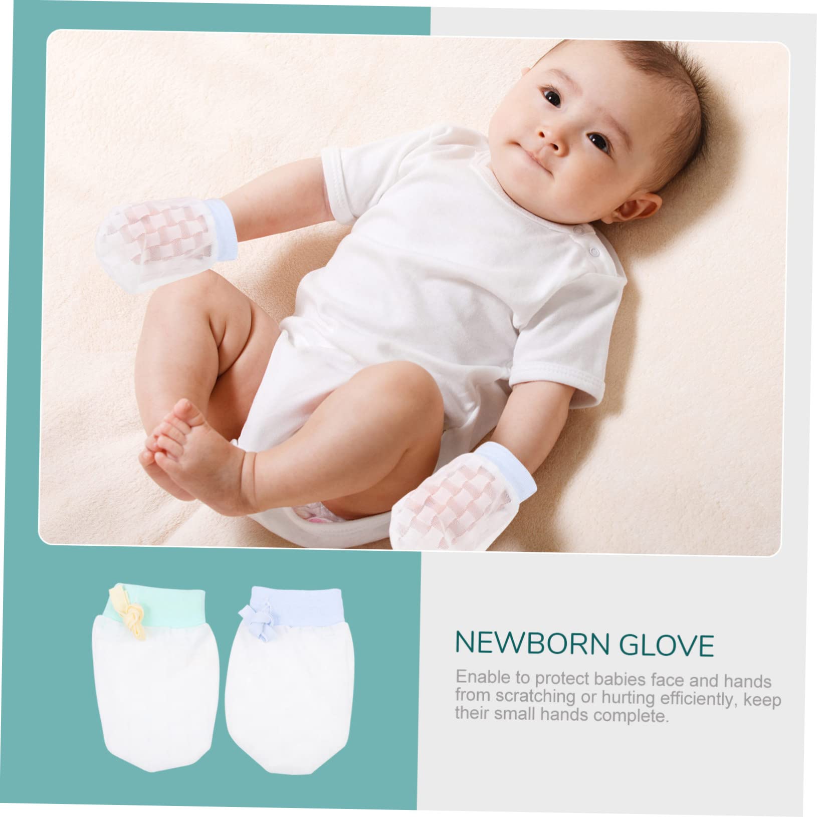 Ipetboom Protective Gloves for Baby 2 Sets of Silk Mittens No Scratch Mittens Adjustable Drawstring Comfortable Fit for Infants