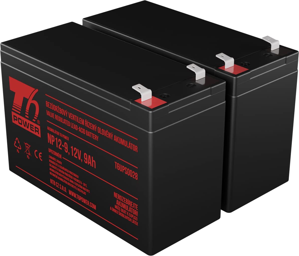 Jeu De 2 Batteries T6 Power 12V 86VAh Pour Onduleur Trust OXXTRON 1000VA - Dimensions 151x65x100 Mm