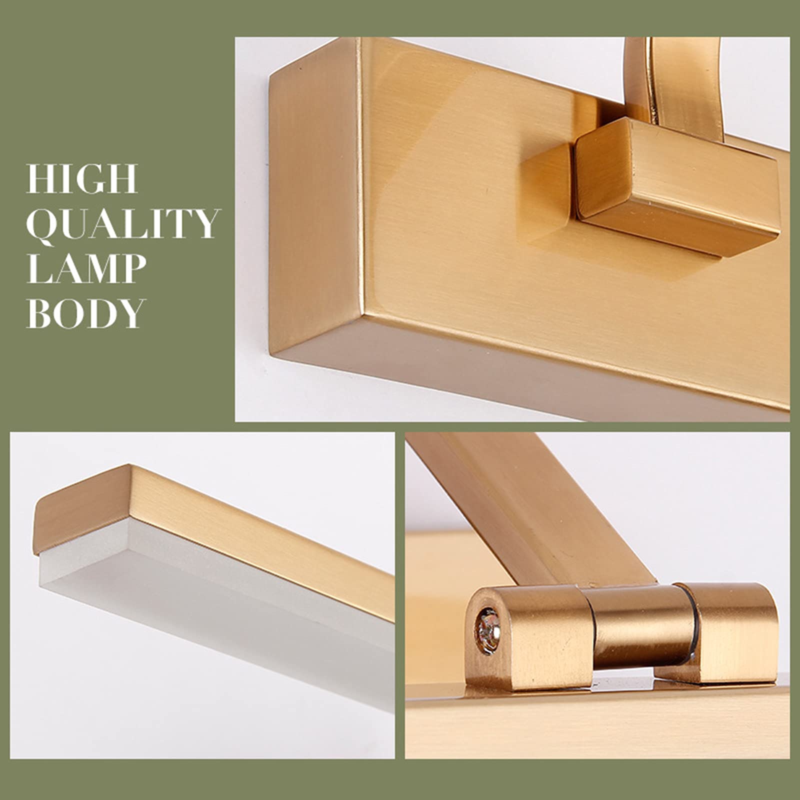 CUNTO Lámparas De Espejo De Baño Luces Delanteras De Espejo Led, Hardware De Ahorro De Energía Europeo Americano Fregadero De Baño De Acrílico Lámpara De Gabinete De Espejo De Tocador Simple Luz De