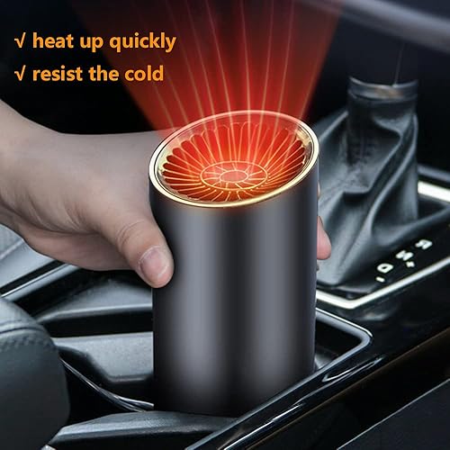 Miniatura 4 de Desempañador portátil para parabrisas de 12 V, calentador de coche de 150 W, ventilador con termostato compacto y ligero en forma de taza,