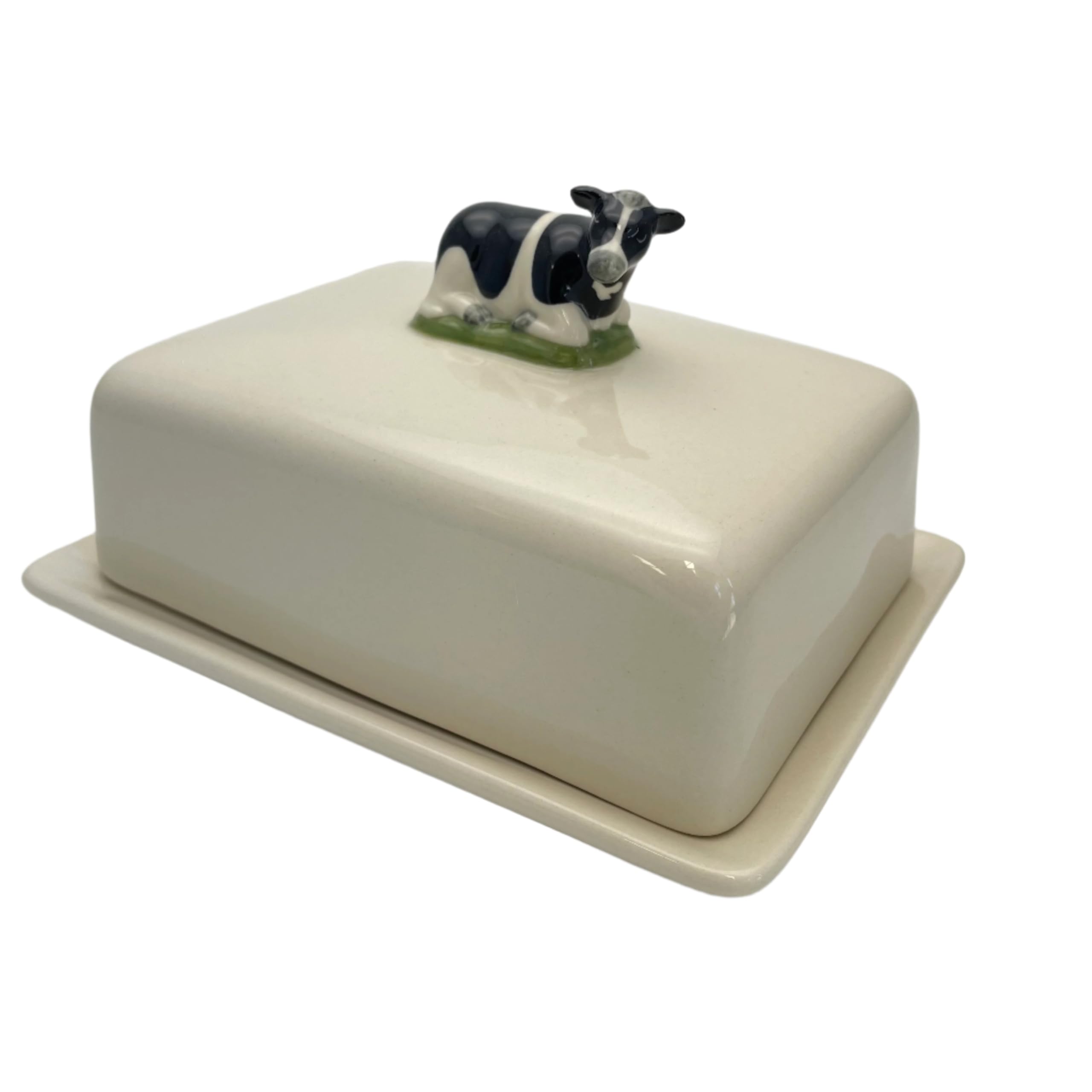 Quail Ceramics Friesian Cow Butter Dish