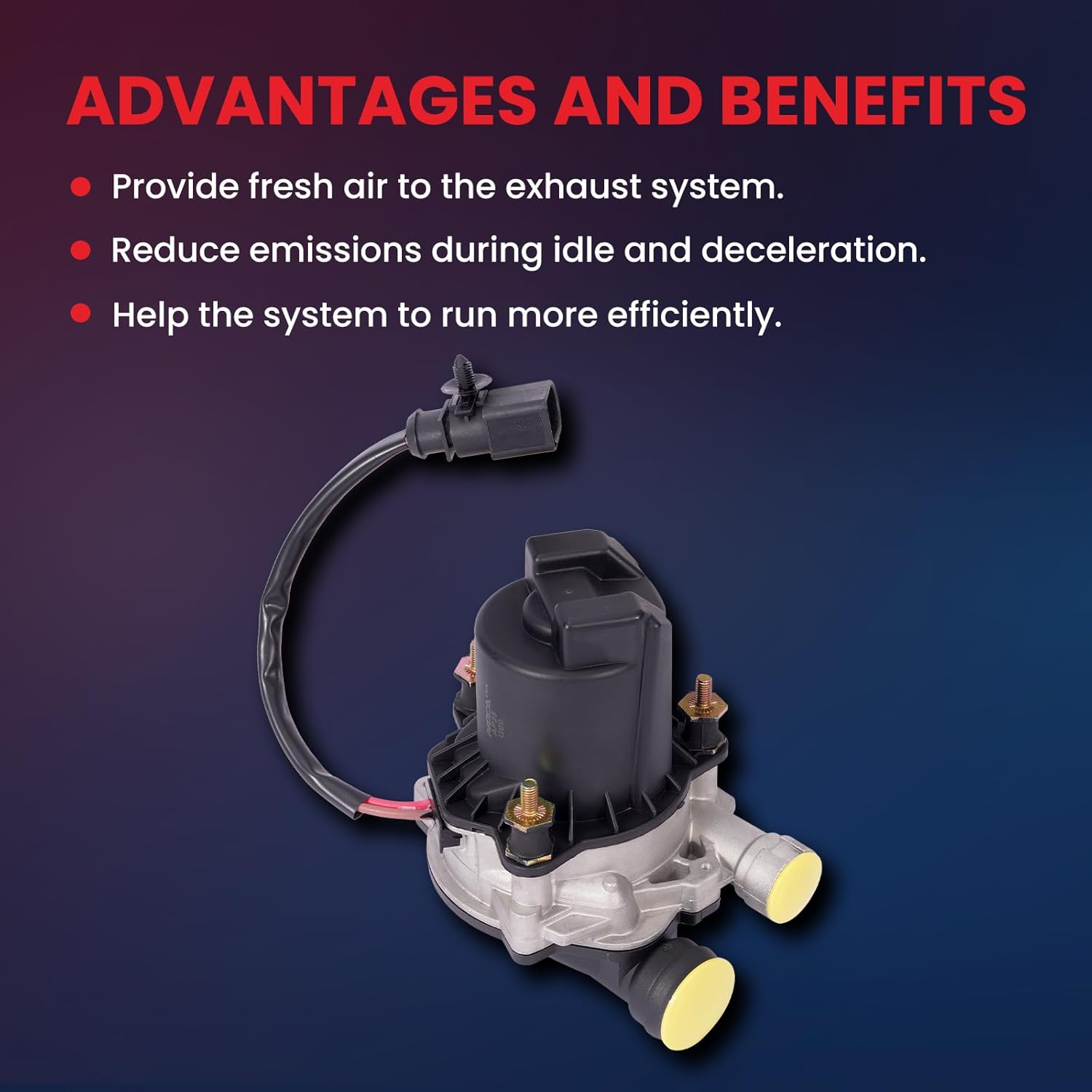 MOCA AIP47 Secondary Air Injection Pump Fit for Volkswagen 2015-2024 GTI 2.0L, 2018-2024 Tiguan 2.0L, 2019-2022 Jetta 2.0L, for Audi 2019-2024 Q3 2.0L, 2016-2023 TT Quattro 2.0L