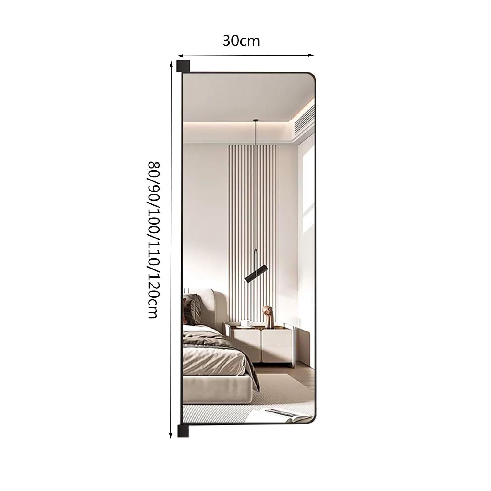 Armoire à miroir coulissant sur toute la longueur - Design pliable et rotatif - Finition noire élégante - 120 x 30 cm - Solution compacte pour les intérieurs modernes